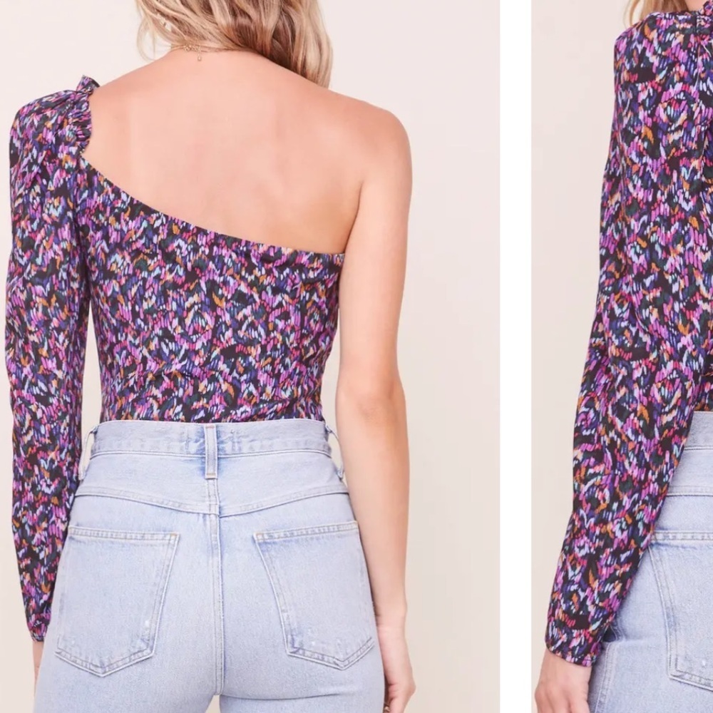 ASTR one shoulder floral body suit - Picture 4 of 7